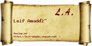 Leif Amadé névjegykártya